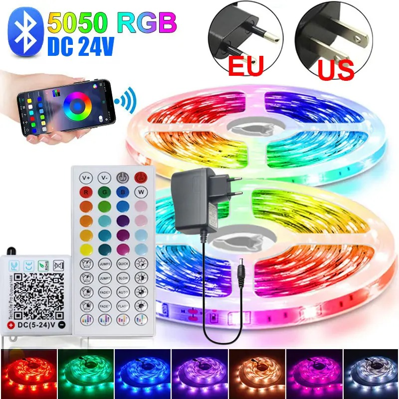 Smart LED Strip Light 5050 RGB USB 5V Bluetooth APP Remote Control LED Strip Diode Flexible Strip Lamp for TV Festival Backlight